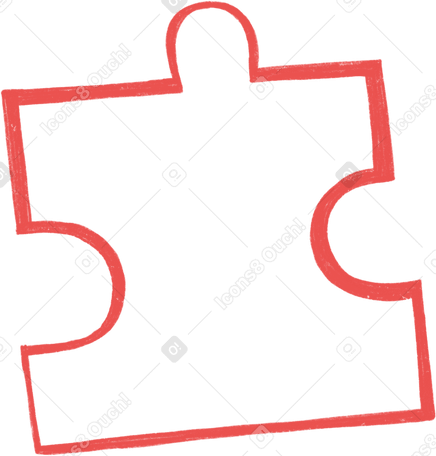red outline puzzle Illustration in PNG, SVG