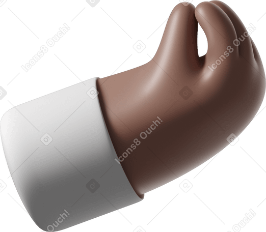 3D Mano de piel marrón con dedos pellizcados PNG, SVG