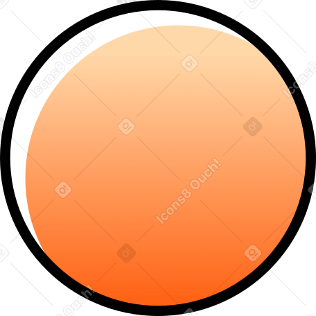 Оранжевая круглая кнопка в PNG, SVG