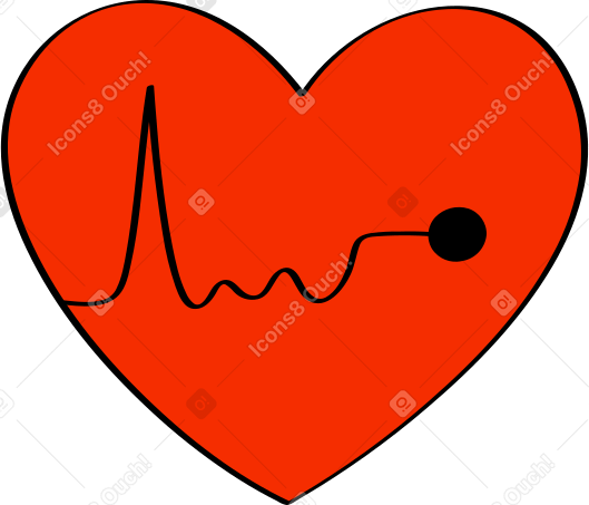heart with a rhythm Illustration in PNG, SVG