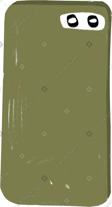 Back of a green phone PNG, SVG