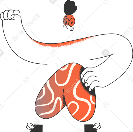 man with a raised fist Illustration in PNG, SVG