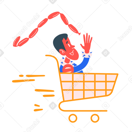 Grocery shopping Illustration in PNG, SVG