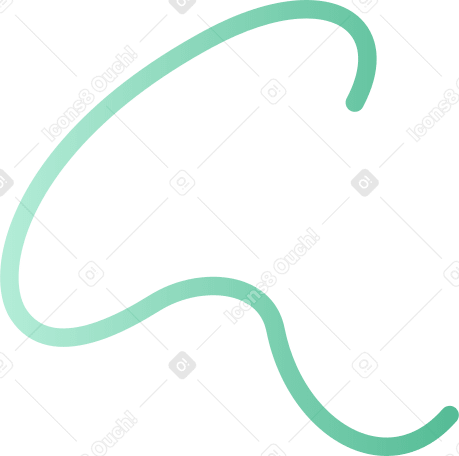 Curva de gradiente verde em forma de c PNG, SVG