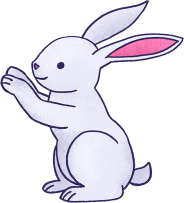 Gray rabbit PNG, SVG