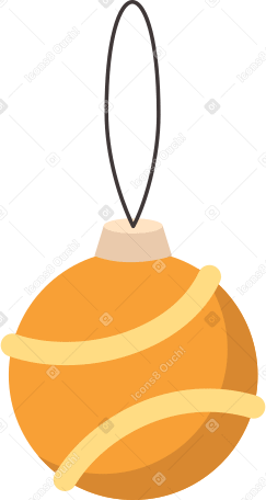 christmas bauble yellow Illustration in PNG, SVG