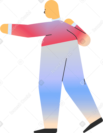 chubby adult pointing back PNG, SVG