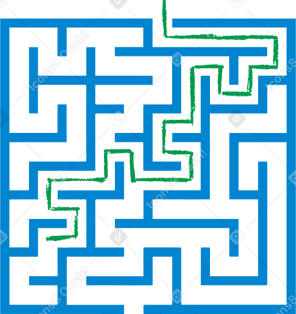 green path maze Illustration in PNG, SVG