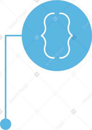 curly braces in blue circle PNG, SVG