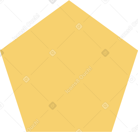 yellow pentagon PNG, SVG