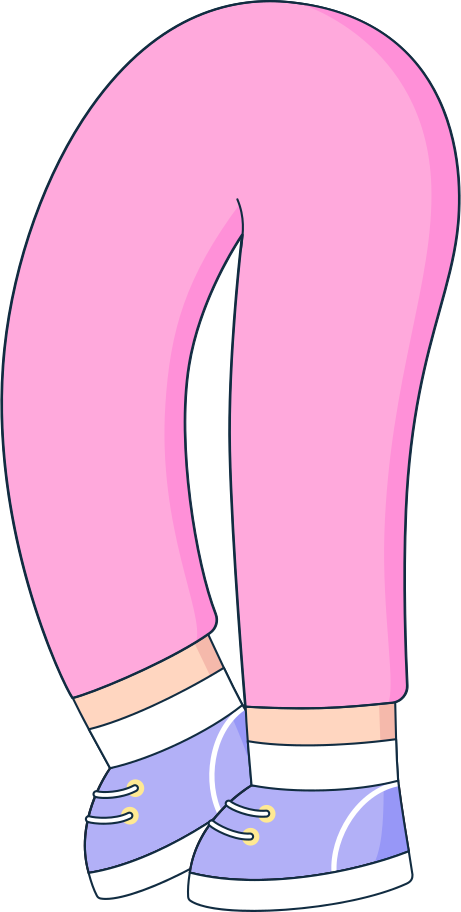 Legs in pink pants Illustration in PNG, SVG