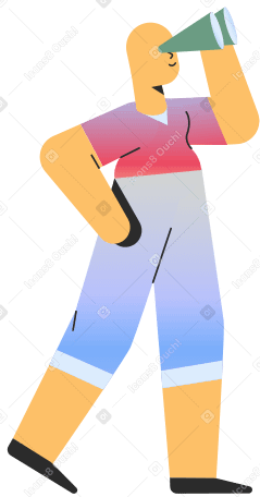 man with binocular Illustration in PNG, SVG