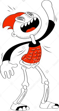 crazy man with skeleton legs PNG, SVG