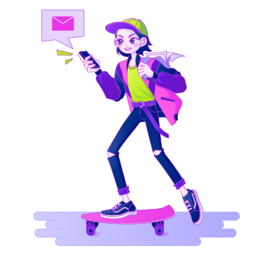 A teenager rides a skateboard while talking on the phone PNG, SVG