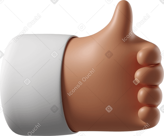 3D Tanned skin hand giving a like PNG, SVG