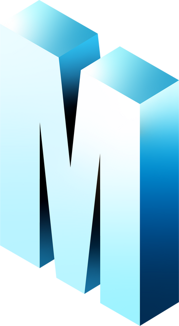 isometric m letter PNG, SVG