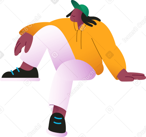 man sitting with one leg dangling PNG, SVG
