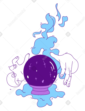 Crystal ball with hands for fortune telling PNG, SVG