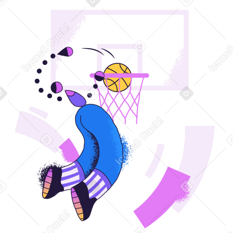 Basketballspieler schießt den ball durch den korb PNG, SVG
