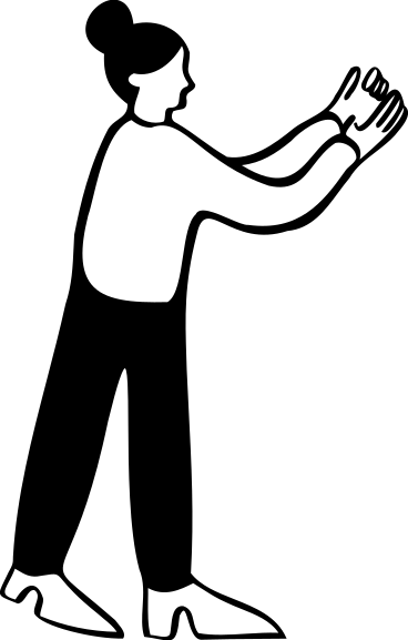Woman holding something with two hands PNG, SVG