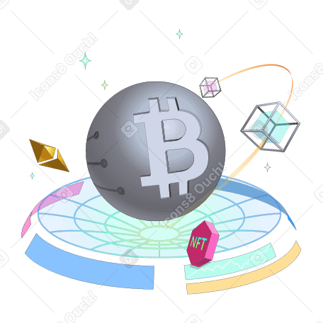 Bitcoin y otras criptomonedas en blockchain PNG, SVG