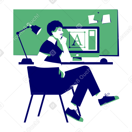 Designer in the workplace PNG, SVG