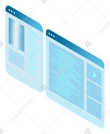 isometric screen with code PNG, SVG