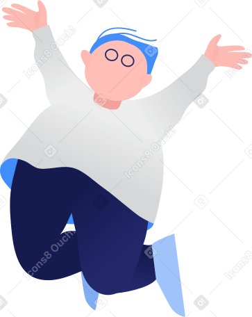 fat boy jumping PNG, SVG