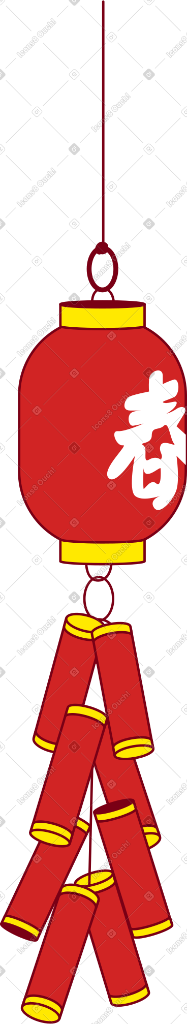 Firecracker lantern PNG, SVG