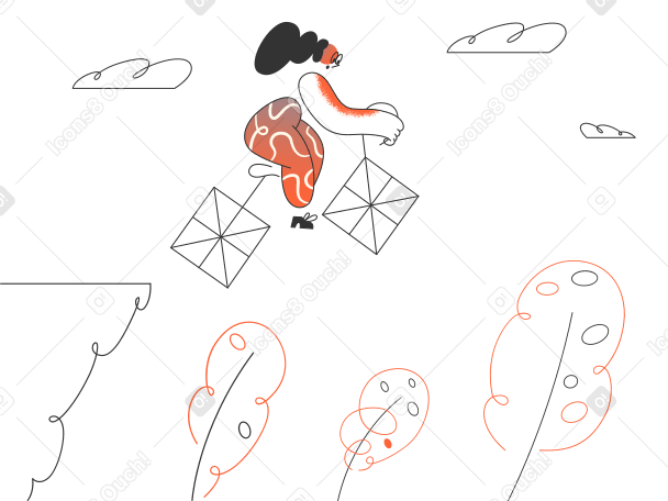 Biking Illustration in PNG, SVG