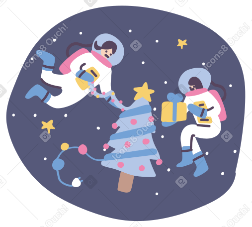 Космическая новогодняя елка в PNG, SVG