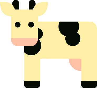 Illustration animée vache aux formats GIF, Lottie (JSON) et AE
