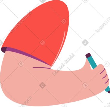 Hand with pencil PNG, SVG