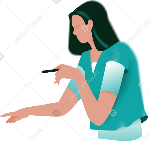 mujer explica PNG, SVG