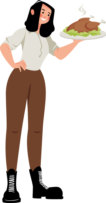 girl with turkey PNG, SVG