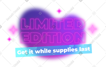 Text limited edition neon effect PNG, SVG