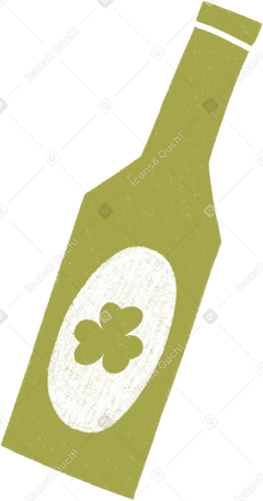 green bottle with a drink Illustration in PNG, SVG