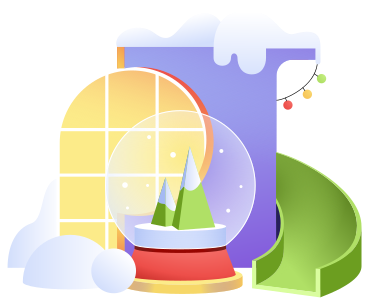 New year and snow globe PNG, SVG
