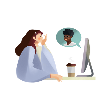 Friends talking on video call PNG, SVG