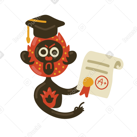 Angry graduate Illustration in PNG, SVG