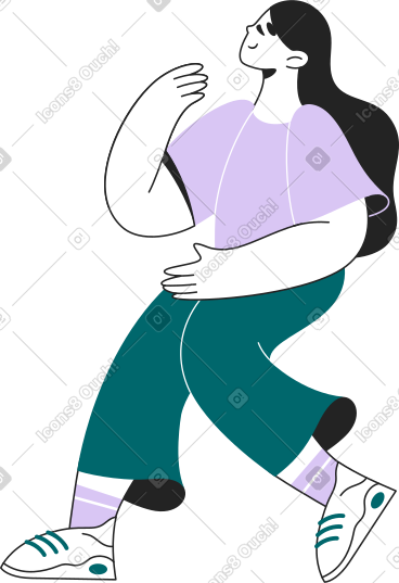 女人举起手 PNG, SVG