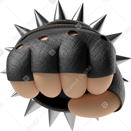 3D Rocker's oncoming fist of a white skin hand PNG, SVG