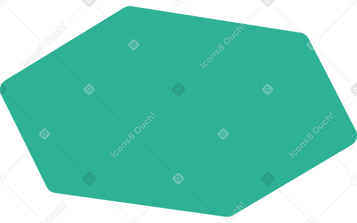 green hexagon Illustration in PNG, SVG