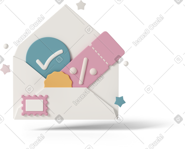 Postal envelope with discount coupons PNG, SVG