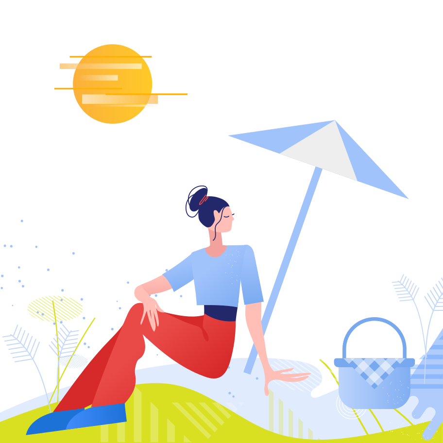 Woman on a picnic Illustration in PNG, SVG