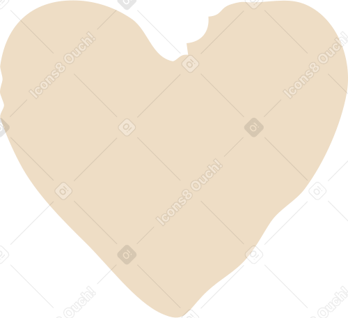 beige heart shape PNG、SVG
