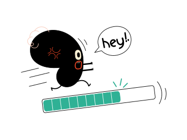 Illustration animée Monstre courant sur la barre de chargement aux formats GIF, Lottie (JSON) et AE