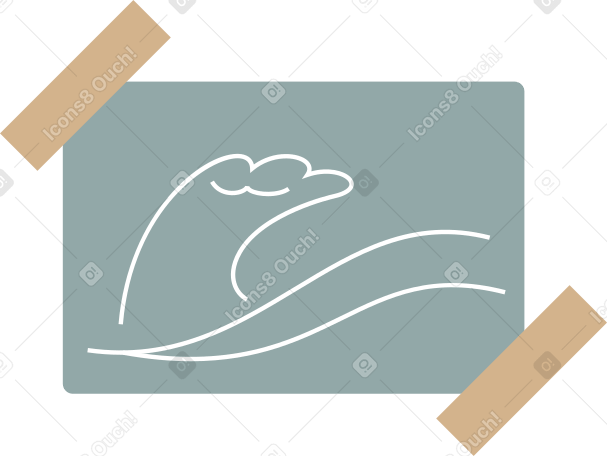picture of the sea with adhesive tape Illustration in PNG, SVG