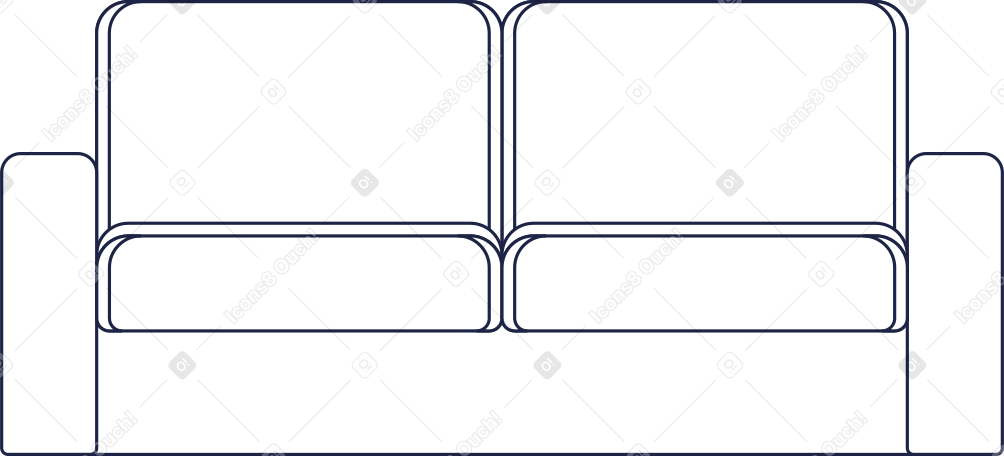 диван линия в PNG, SVG