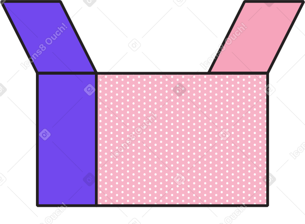 open pink box Illustration in PNG, SVG